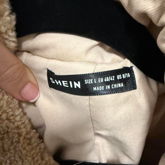 y2k fuzzy sherpa teddy jacket womens size L - Picture 3 of 4